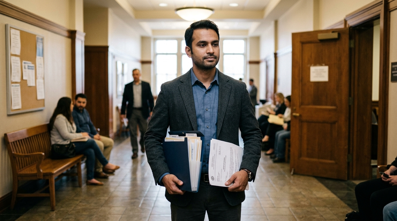 Asylum applicant preparing for Immigration Court hearing