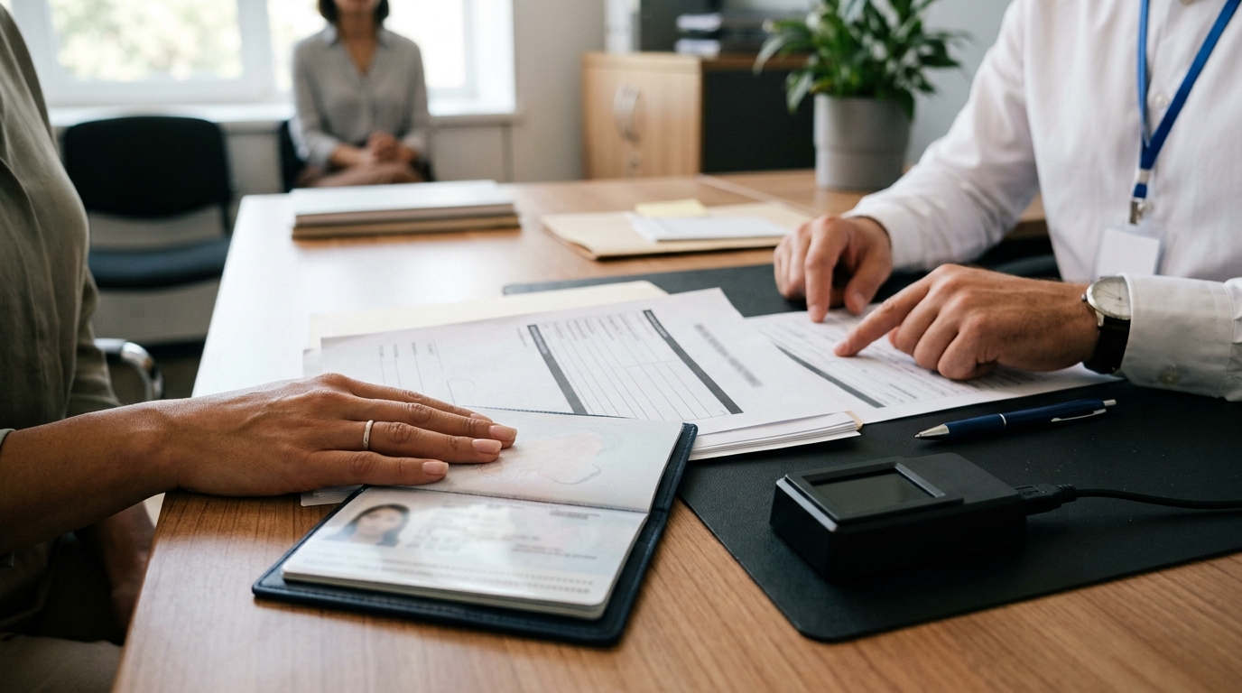 Biometrics appointment preparation for immigration registration process